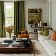 Moss Green Linen Soundproof Curtains with Multitape