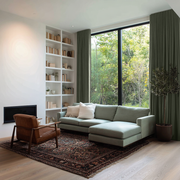 Sage Green Linen Soundproof Curtains with Multitape