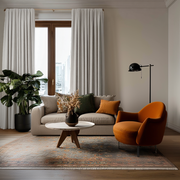 Off-White Linen Soundproof Curtains with Multitape