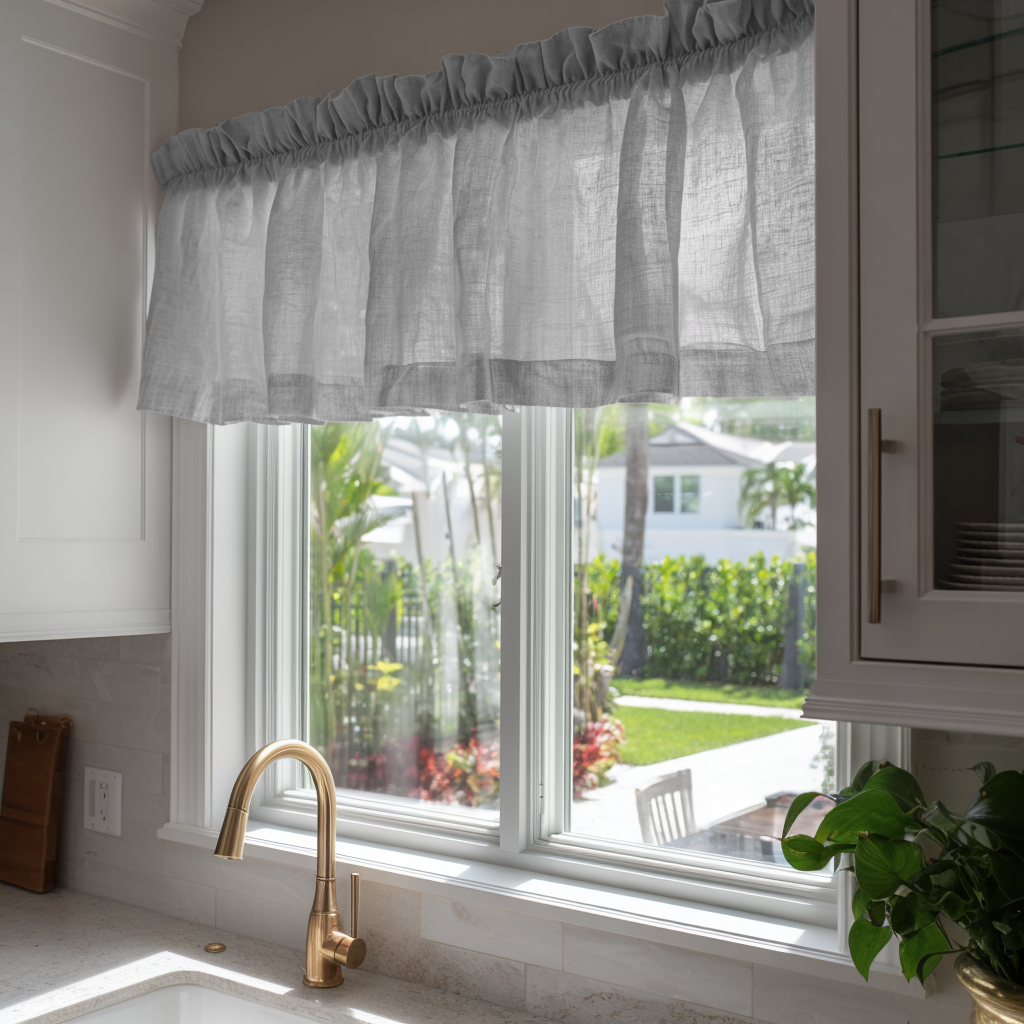 Stone Grey Linen Valance