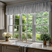 Stone Grey Linen Valance - Cotton Lining