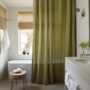 Extra Long Shower Curtain in Moss Green Colour