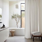 Extra Long Shower Curtain in Off-White Colour