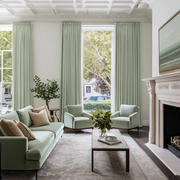Mint Green Velvet Blackout Pencil Pleat Curtain