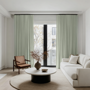 Mint Green Velvet Soundproof Curtains with Multitape