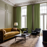 Moss Green Velvet Blackout Pencil Pleat Curtain