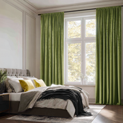Moss Green Velvet Blackout Rod Pocket Curtain