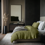 Moss Green Linen Quilt Cover