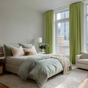 Moss Green Velvet Blackout S-Fold Curtain
