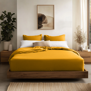 Mustard Yellow Linen Fitted Sheet