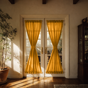 Mustard Yellow Linen French Door Curtains
