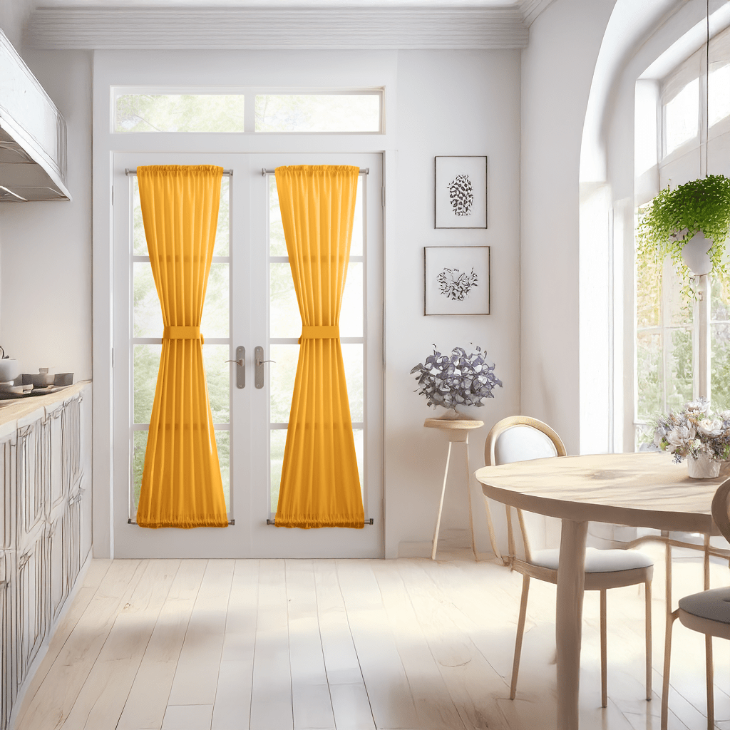 Mustard Yellow Linen French Door Curtain