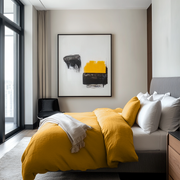 Mustard Yellow Linen Quilt Cover