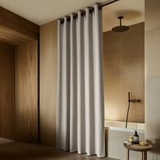 Natural Hookless Linen Waterproof Shower Curtain