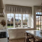 Natural Linen Kitchen Valance - Blackout Lining