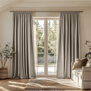 Natural Linen Pencil Pleat Blackout Curtain