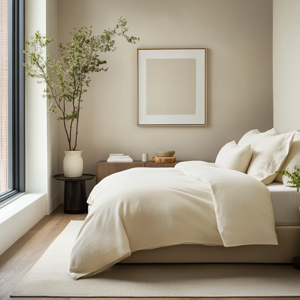 Cream Linen Quilt Cover