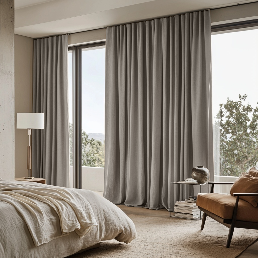 Natural Linen Thermal S-Fold Curtains