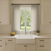 Natural Long Linen Kitchen Curtains