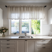 Natural Sheer Linen Kitchen Valance