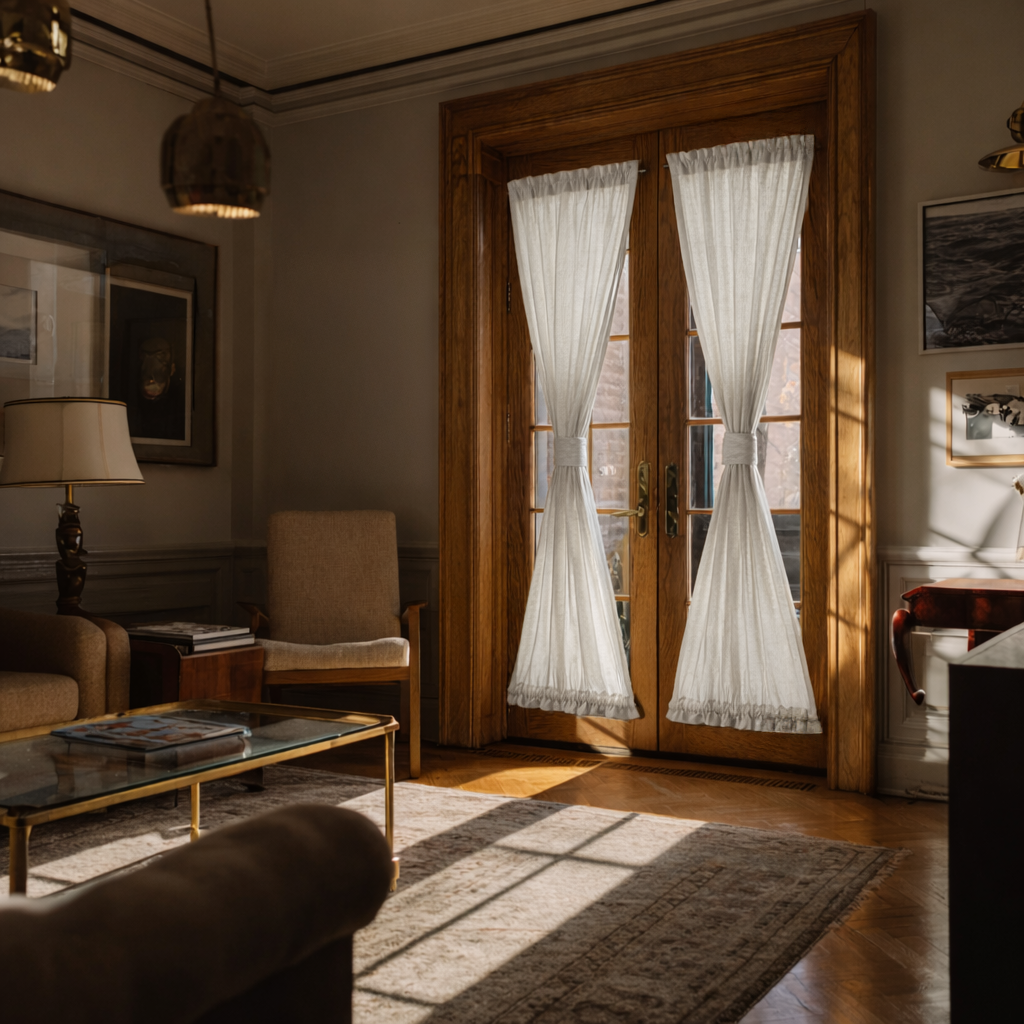 Off-White Heavy Weight Linen French Door Curtains