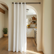 Off-White Heavy Weight Linen Doorway Curtain with Eyelets