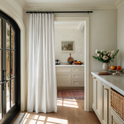 Off-White Heavy Weight Linen Doorway Curtain with Multitape