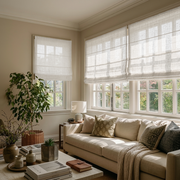 Off-White Heavy Weight Linen Roman Blinds