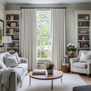 Off-White Heavy Weight Linen Thermal S-Fold Curtains