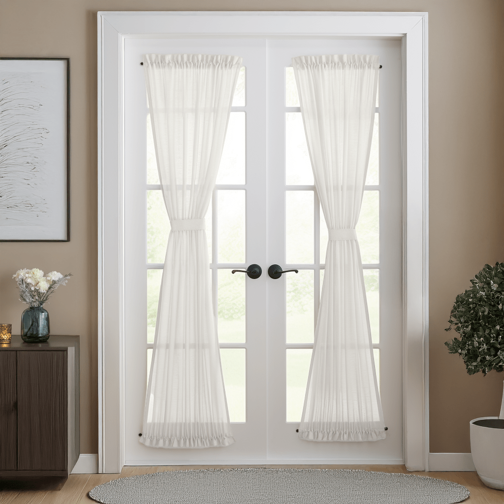 Off-White Linen French Door Curtain