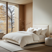 Off-White Linen Quilt Cover