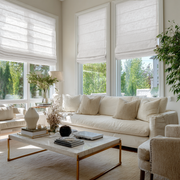Off-White Linen Roman Blinds - Cotton Lining