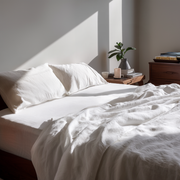 Off-White Washed Linen Extra Deep Fitted Sheet Set