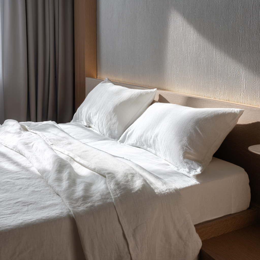 Off-White Washed Linen Extra Deep Fitted Sheet Set