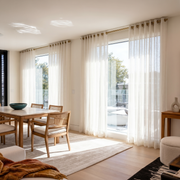 Off-White Sheer Linen Eyelet Curtains