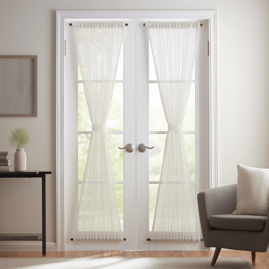 Off-White Sheer Linen French Door Curtain