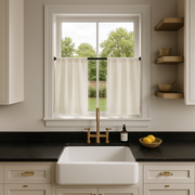 Off-White Thermal Linen Kitchen Curtains