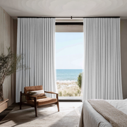 Off-White Velvet Thermal Curtains with Multitape