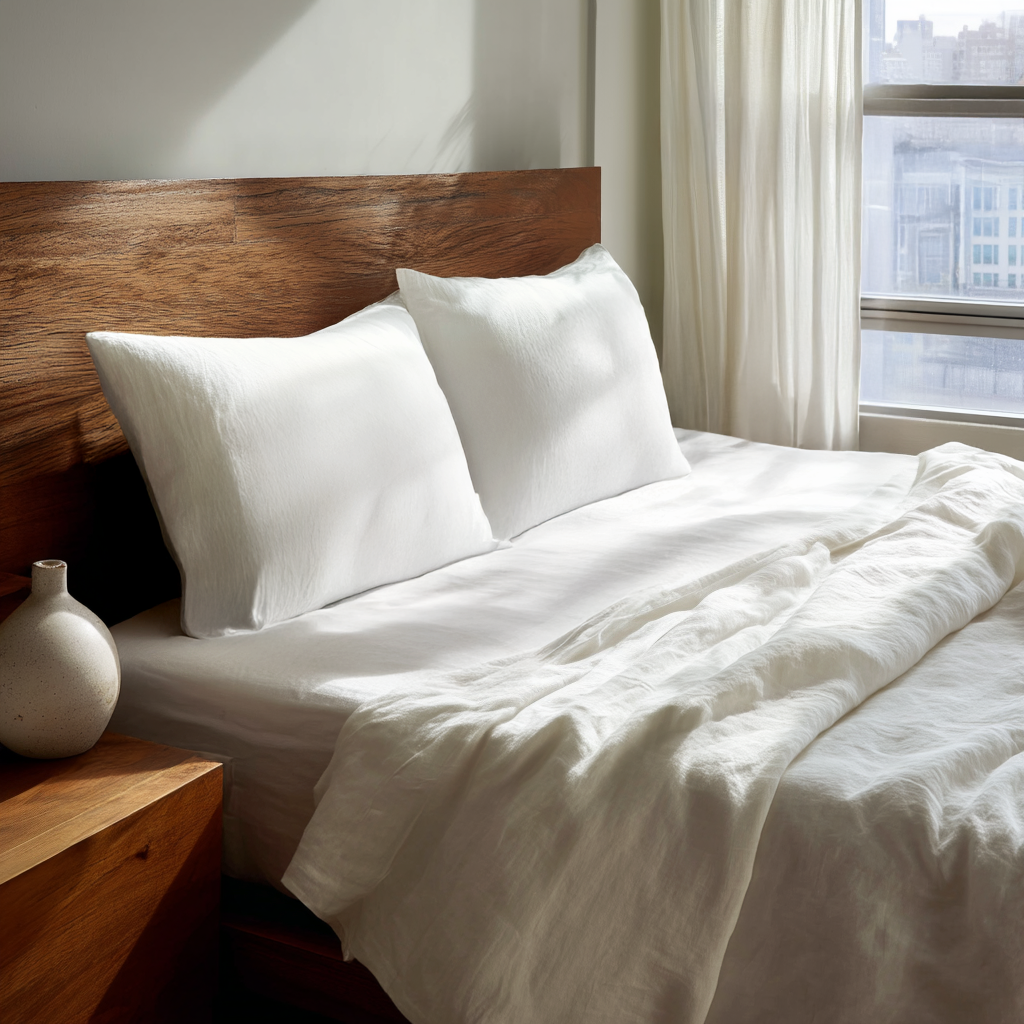 Off-White Washed Linen Extra Deep Fitted Sheet Set