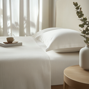Off-White Ivory Washed Linen Heavyweight Extra Deep Fitted Sheet