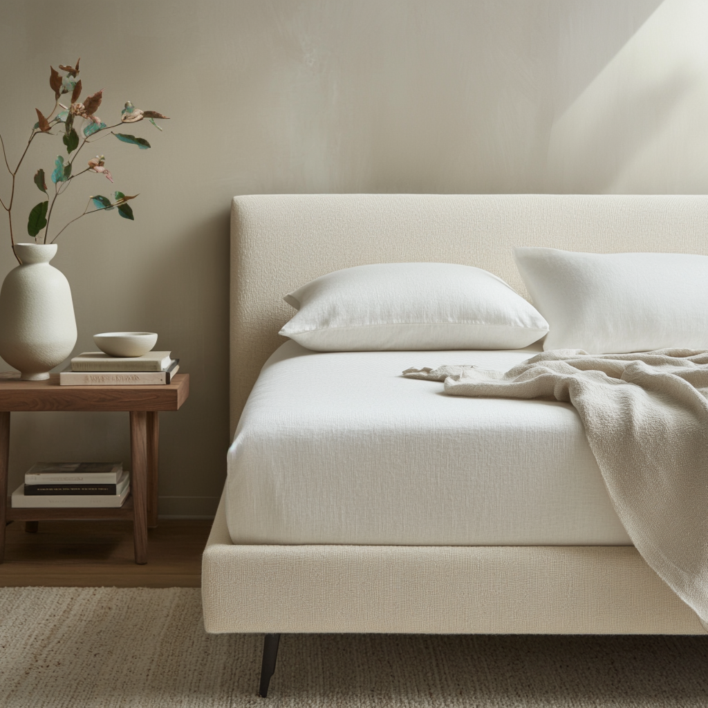 Off-White Ivory Washed Linen Heavyweight Extra Deep Fitted Sheet