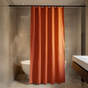 Orange Linen Shower Curtain