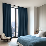 Peacock Dark Blue Bedroom Blackout Curtains