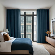 Peacock Dark Blue Bedroom Blackout Curtains