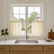 Cream Linen Kitchen Curtains