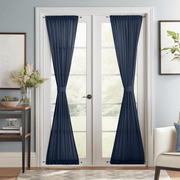 Royal Blue Linen French Door Curtains