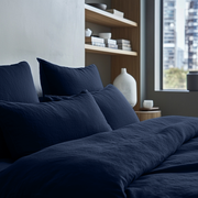 Royal Blue Linen Quilt Cover