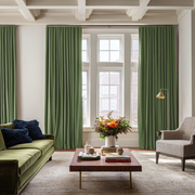 Sage Green Velvet Blackout S-Fold Curtain