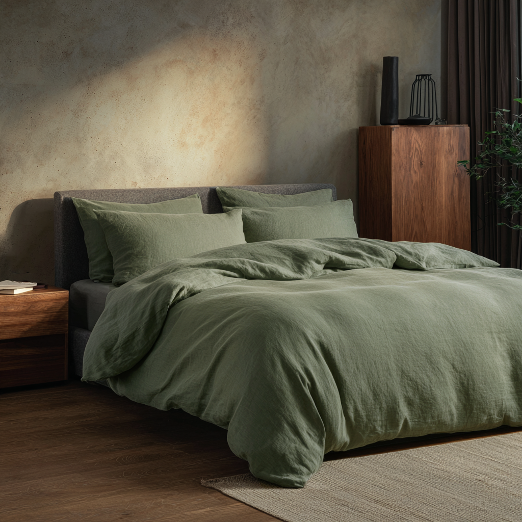 Sage Green Linen Quilt Cover