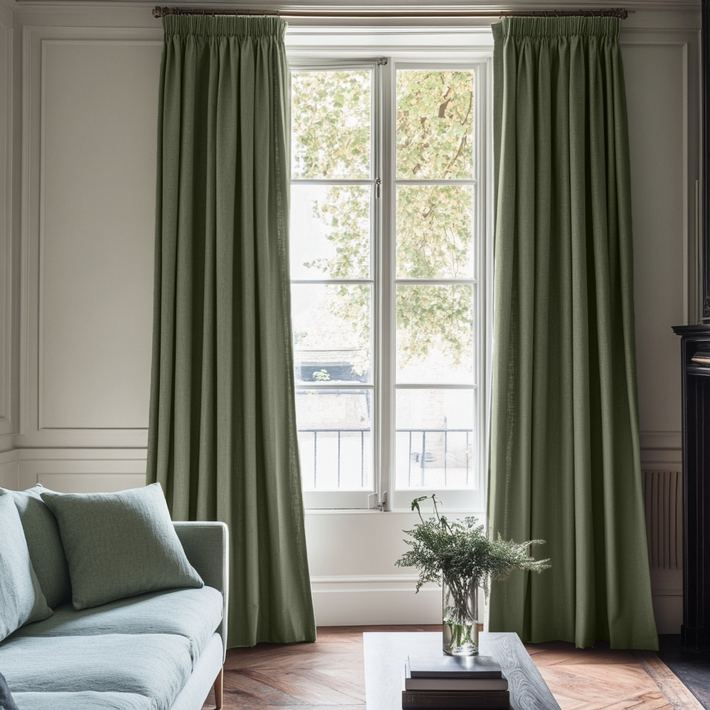 Sage Green Pencil Pleat Curtains